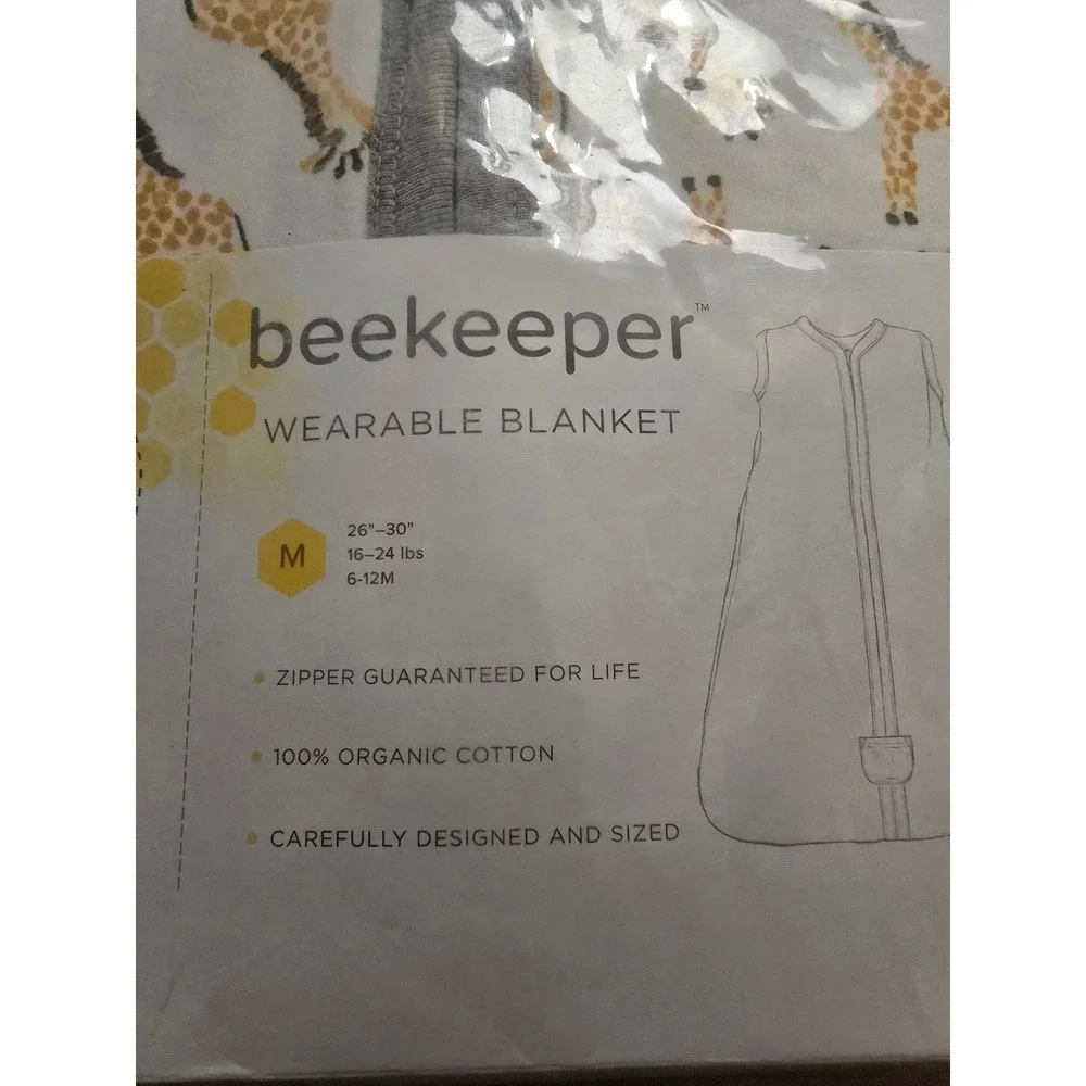 Burts Bees Baby Beekeeper Wearable Blanket Organic Cotton Giraffe Size M